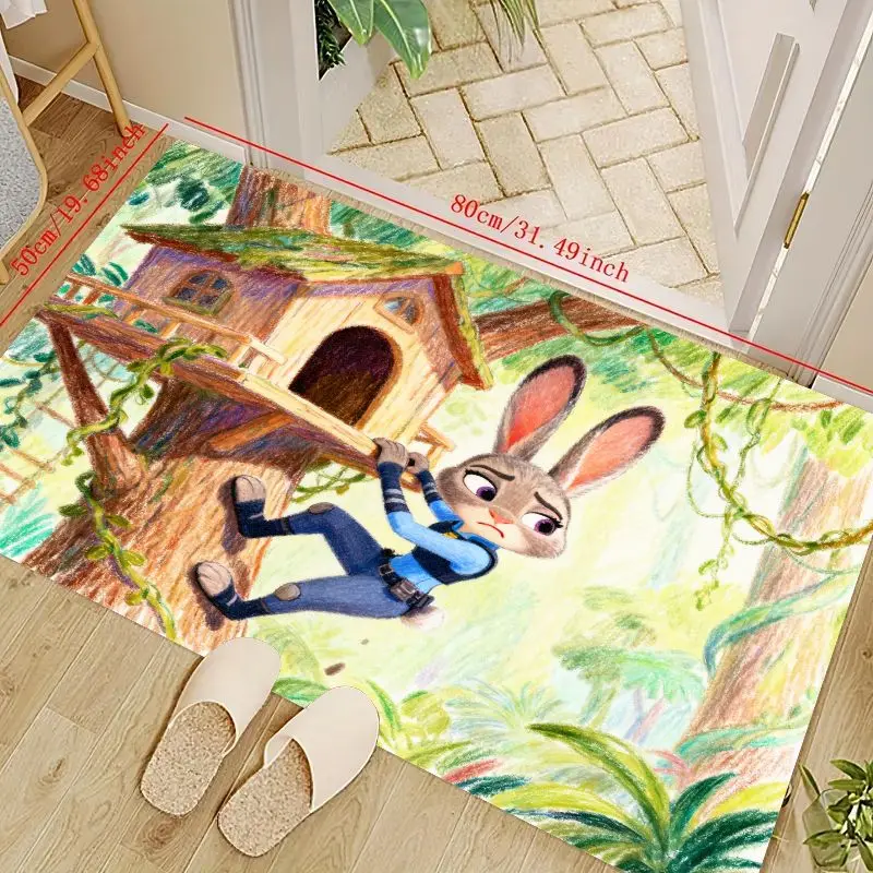 

1 шт. Disney Zootopia Judy Hopps, напольный коврик с изображением кролика и приключений, мягкий нескользящий моющийся ковер для детской комнаты Be