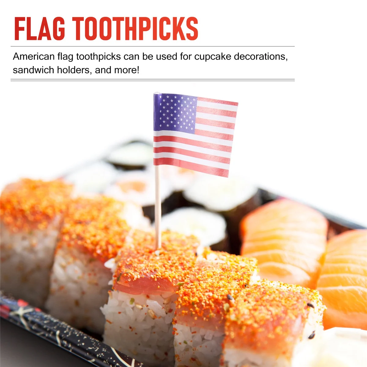 100 зубочисток с американским флагом, вечерние украшения для кексов, сэндвич, мини-выборы для еды