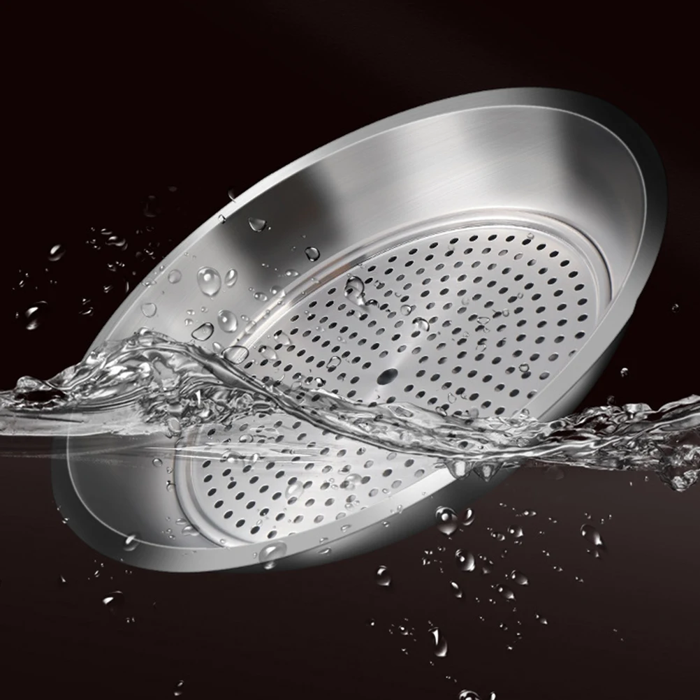 

Stainless Steel Dumpling Plate 24 5cm Food Grade Smooth Surface Easy Clean Multi Purpose Kitchen Gadget Fruit Serving Dish Snack