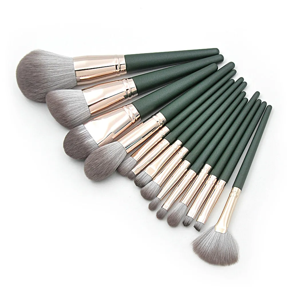 14Pcs Makeup Brush Kit Professional Brushes Wooden Handle Smooth Texture Fine Bristles for Application