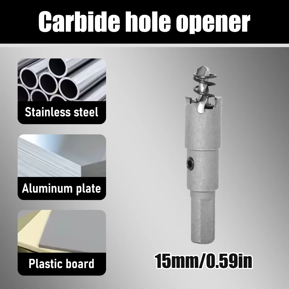 15-100mm TCT Carbide Hole Saw, Multi-Tooth Hole Cutter Drill Bit for Stainless Steel Plate, Iron Sheet & Metal Drilling