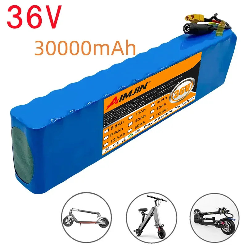 New 10S3P 36V 30000mAh Lithium-Ion Rechargeable Battery Suitable for Electric Products Such as Scooters Battery