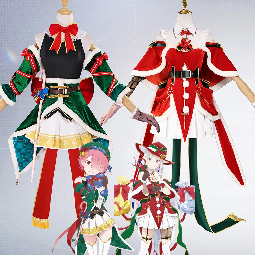 Disfraz de Anime Re Life In A diferente World From Zero Rem Ram Emilia, disfraz de mujer, uniforme de Navidad, ropa de fiesta de Carnaval