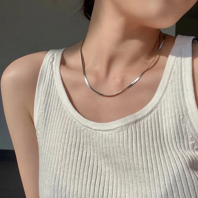 High quality stainless steel Necklace For Women golden chain Choker neck fashionable Minimalist women's jewelry trend wholesale