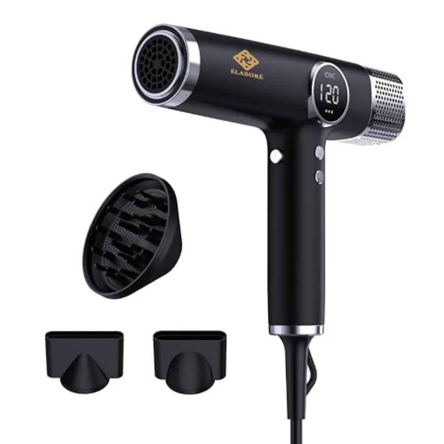 

Hair Dryer T1 for home use, ceramic-coated, matte black, ultra-fast drying with ionic technology