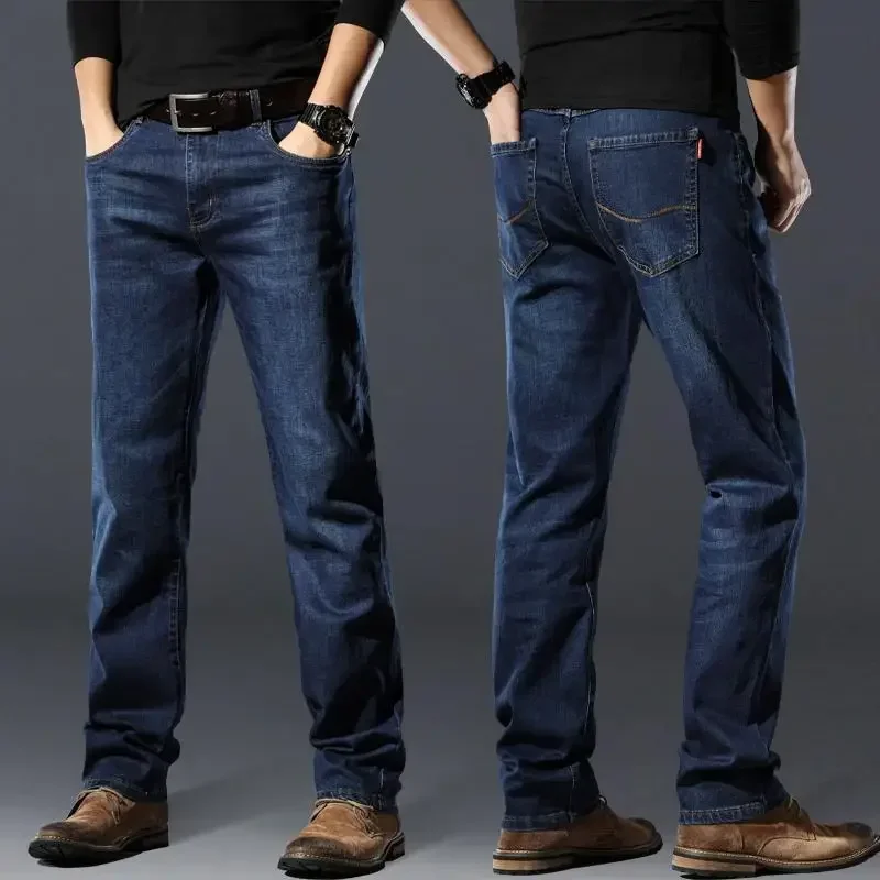 Broeken Werkkleding Jeans Voor Mannen Elastische Mannelijke Cowboybroek Stretch Recht 2025, Trend Zacht Harajuku Comfortabele Mode Denim