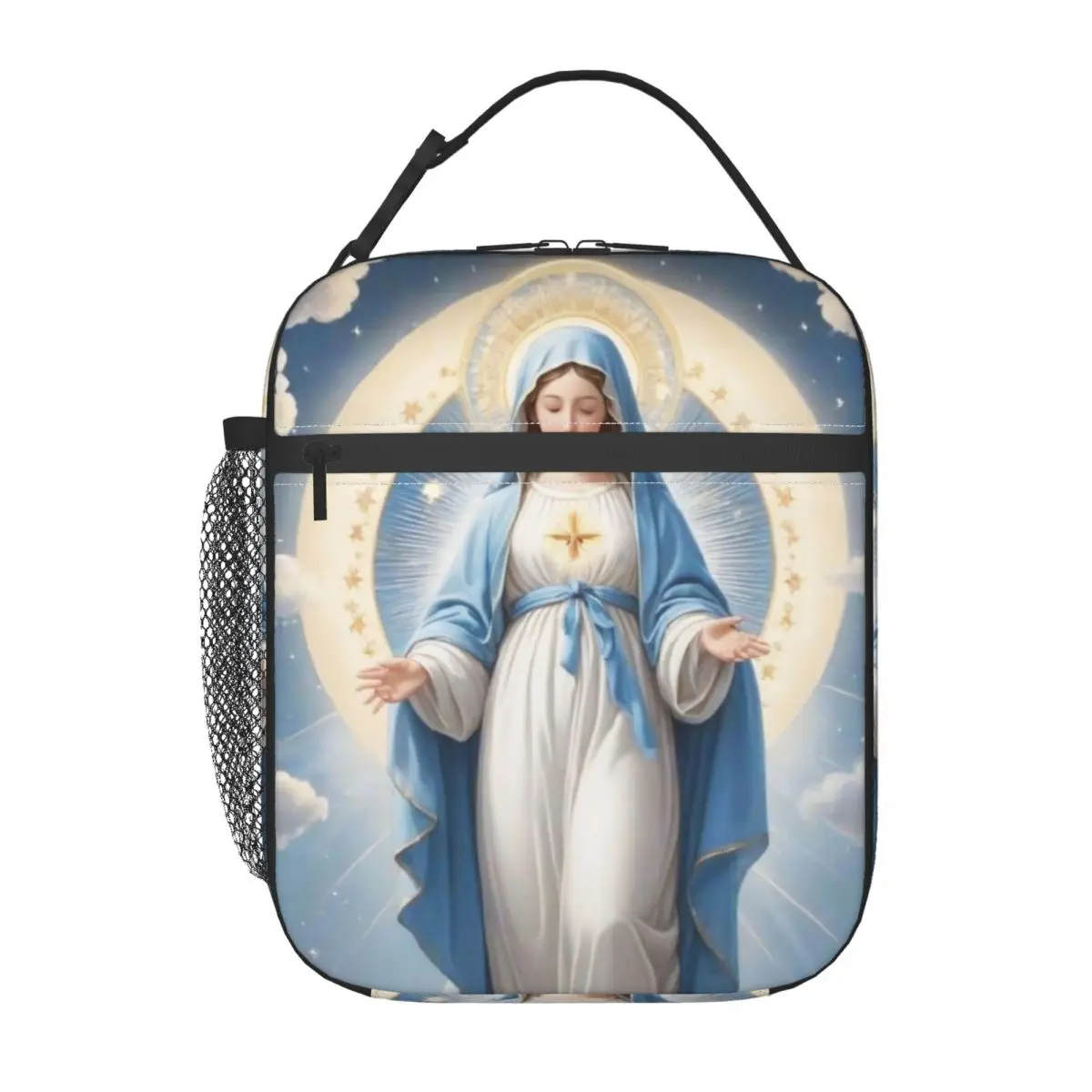 Bolsa de almuerzo aislada para Picnic, bolsa de almacenamiento de alimentos, Jesús, santo católico, Navidad, religión religiosa, biblia, fe, Merch