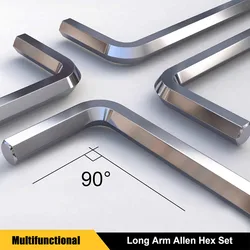 9 Piece Long Arm Torx Hex Key Set Industrial Level Anti Tamper Proof Star Allen Wrench Kit L-wrench Hand Tool