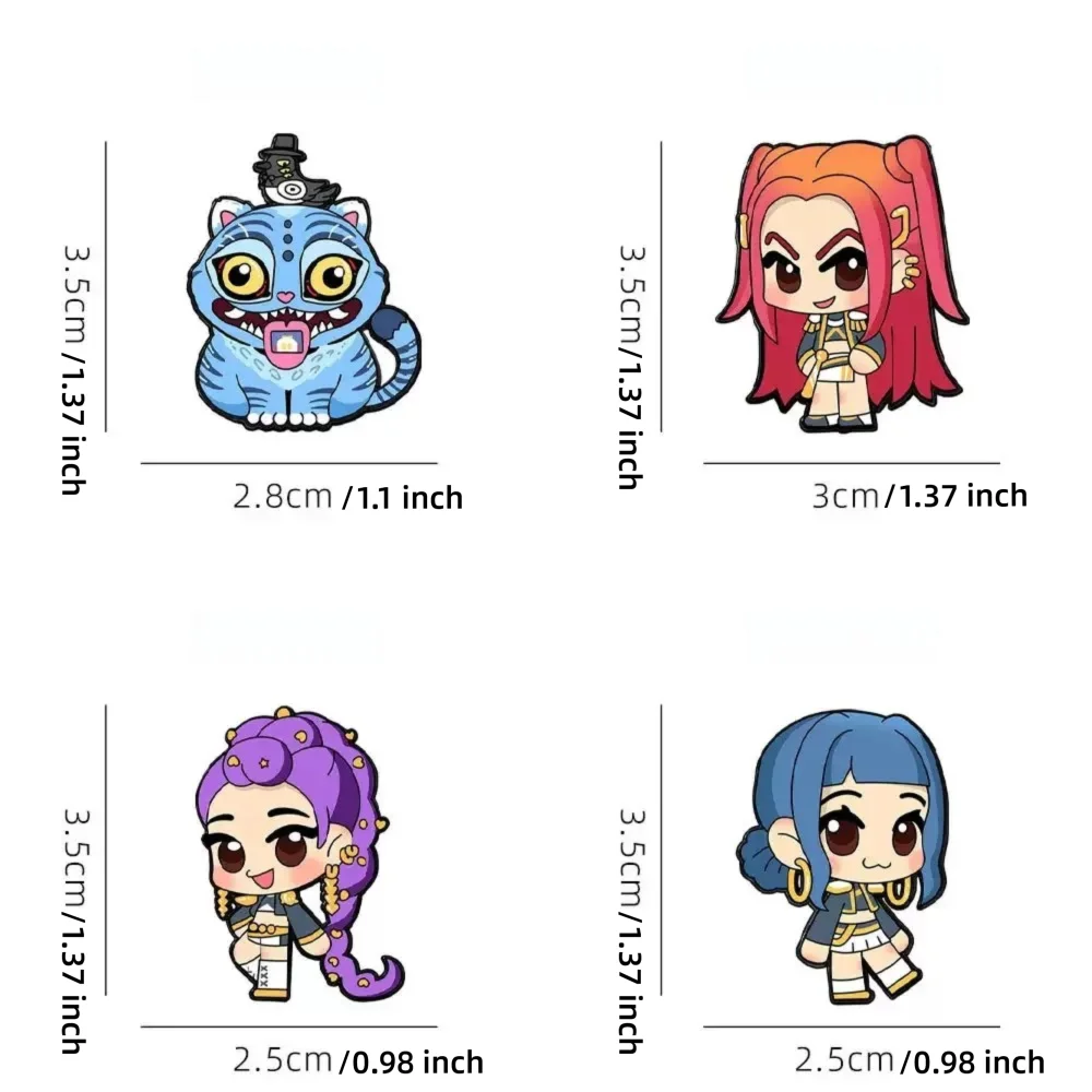 He Ye Demon Hunting Girl Cartoon Metal Creative Clothing Hat Bag Accessories Gift image 3