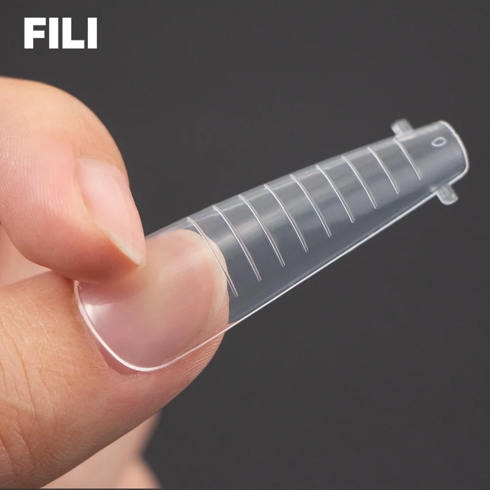 120 قطعة/صندوق المزدوج أشكال الأظافر تمديد قالب بناء سريع الأظافر كاذبة تمديد نظام قالب غطاء كامل أشكال الاصبع العلوي #5