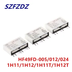 1Pcs HF Industrial relay HF49FD- 005 012 024 -1H11 1H11T 1H12 1H12T 5A 4PIN 5V 12V 24V Miniature Power Relay