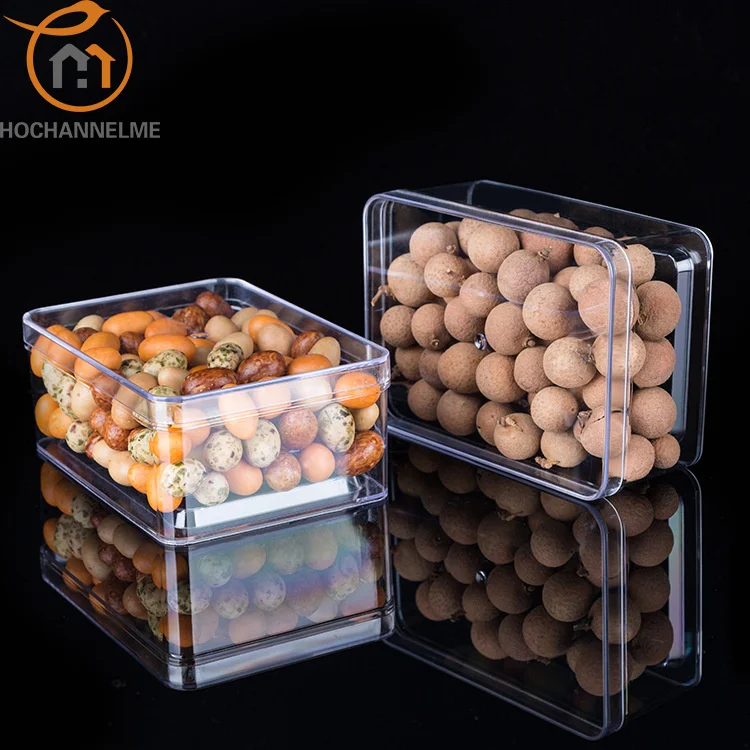 6 Pcs/lot  Plastic Storage Box Candy Nut Transparent Pastry Dessert Fruit Salad Fresh Keeping Box Plastic Storage Container