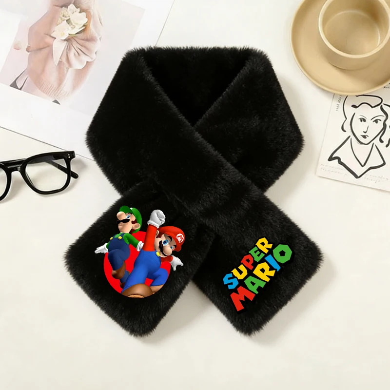 سوبر ماريو الكبار الطفل الأوشحة الإبداعية الكرتون أنيمي طفل وشاح الشتاء موضة الدافئة الرجال النساء منديل لطيف الخمار الهدايا