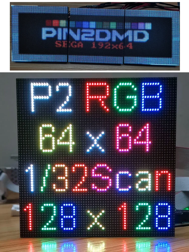P2 Indoor Full Color Led Display Panel 128X128Mm, Led Video Wall, smd P2 Led Matrix 3-In-1 Rgb Panel.1/32 Scan,HUB75E Interface.