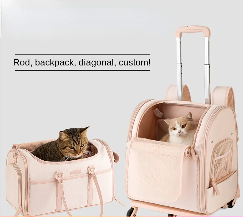 Cat Bag out Trolley Portable Bag Cat Backpack Trolley Case Anti-Stress Dog Bag