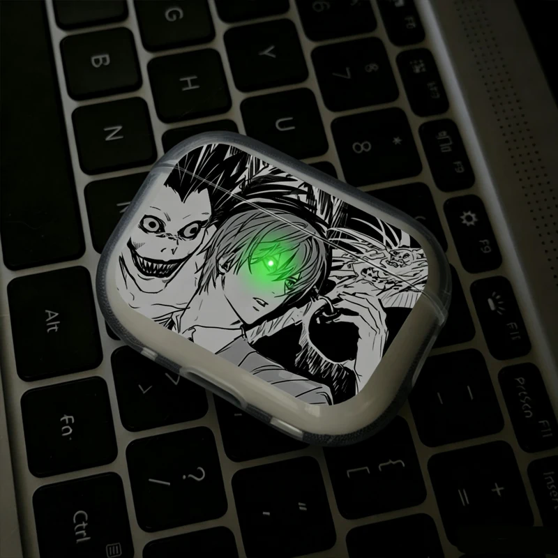 Cartoon Death Note Earphone Case for Apple Airpods 4 1 2 3 Pro Yagami Light Lawliet Ryuk Protective Cases Anime AirPods Case view 4