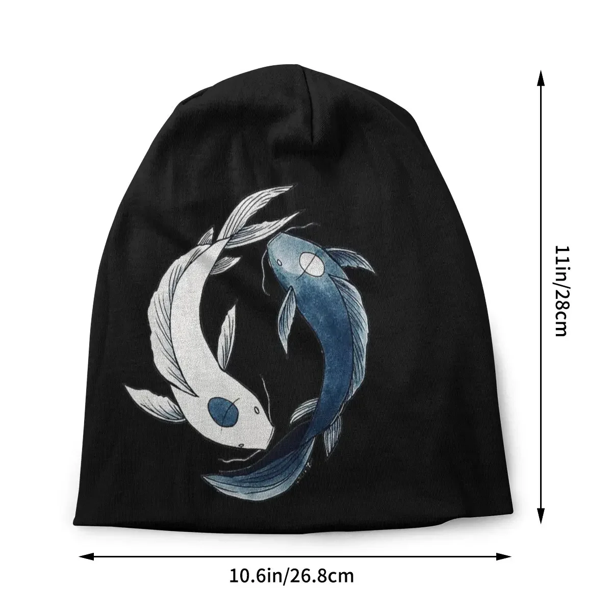 Tui And La Yin Yang Koi Bonnet Hat Tai Chi Knitting Hats Goth Outdoor Skullies Beanies Hat Men's Adult Warm Thermal Elastic Cap