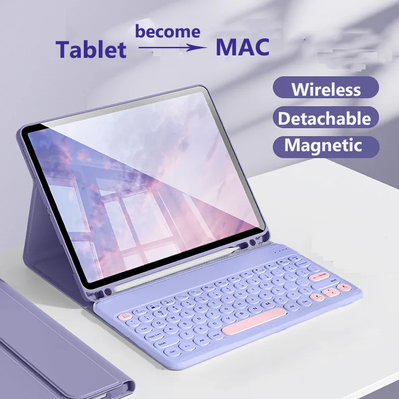 Keyboard Case for IPad Pro 11 M51th  Mini 6 10th Air 5 4 3 Pro 2 1 10.2 9th 8 7 Magnetic Wireless Leather Case with Pen Holder