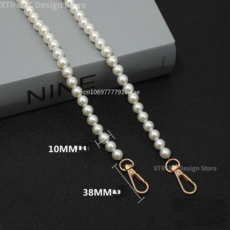 40-130cm Pearl Wrap Chain Wrap Chain Hand held Pearl Jewelry 10mm Pearl Woven Wrap Strap Bag Parts Accessories