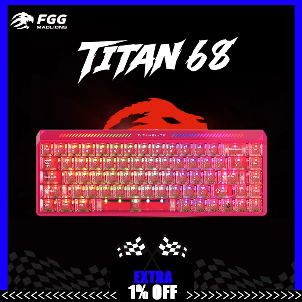 

FGG Madlions TITAN68 Turbo ESports Hall Effect Keyboard Wired Magnetic Switch Gaming Keyboard 8000Hz RT0.001mm PC Accessories
