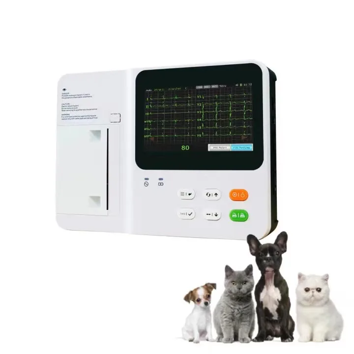 

2pcs 6-channel Veterinary Multi-function Digital Electrocardiograph Mid-end Veterinary Equipment