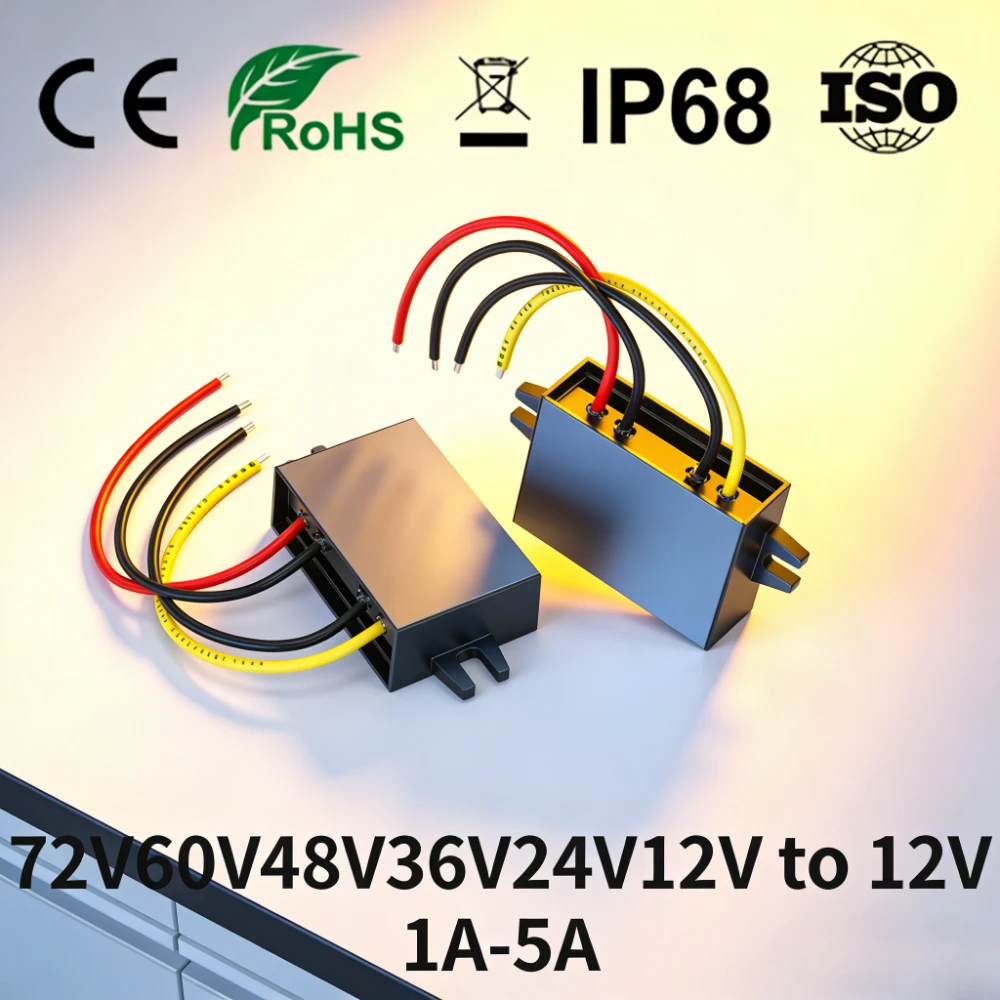 DC Converter 12V 60V 48V36V 24V to 12V 1A-5A Step-down 60V-12V Buck Truck Boat Car Power Supply Voltage Regulator Transformer
