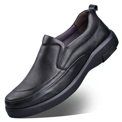 Hot Selling Thick Soled Shoes Europe America Wear-resistant Loafers Men's Business Shoes Men's Genuine Leather Casual Shoes