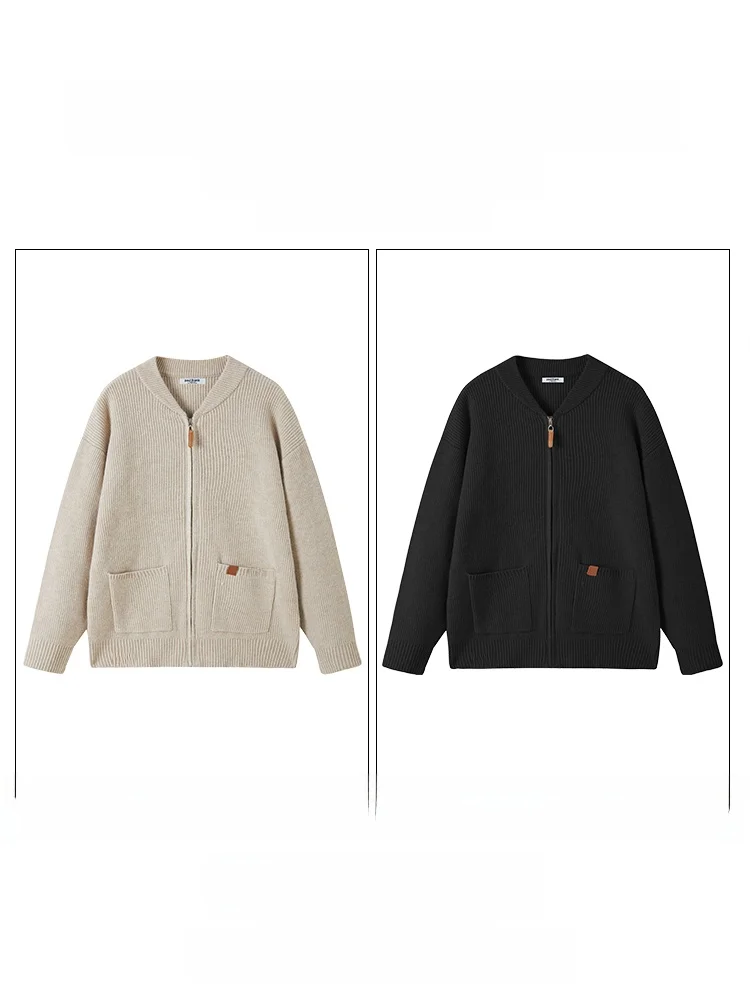 PaulFrank Zipper Cardigan Knitwear Men's Casual Comfortable Versatile Autumn Long Sve round Ne Animal Patterned Sweater ...