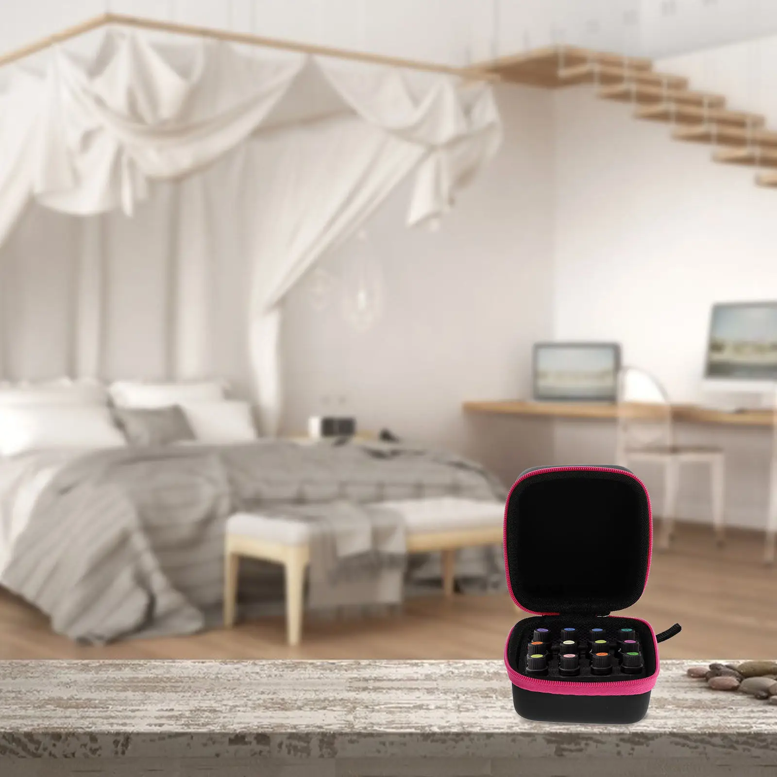 

1Pcs Essential Oil Bottle Carrying Pouch Functional Storage Organizer Zipper Smooth Surface Easy Clean