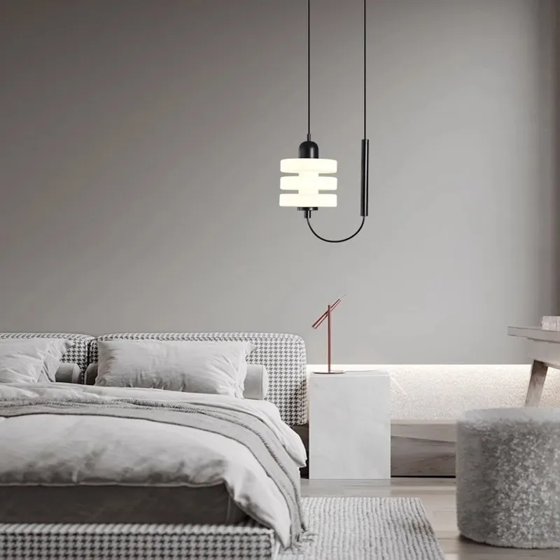 

Light Luxury Bedroom Bedside Chandelier Nordic Simple Internet Celebrity Glass Small Chandelier Study Designer Line Decorative