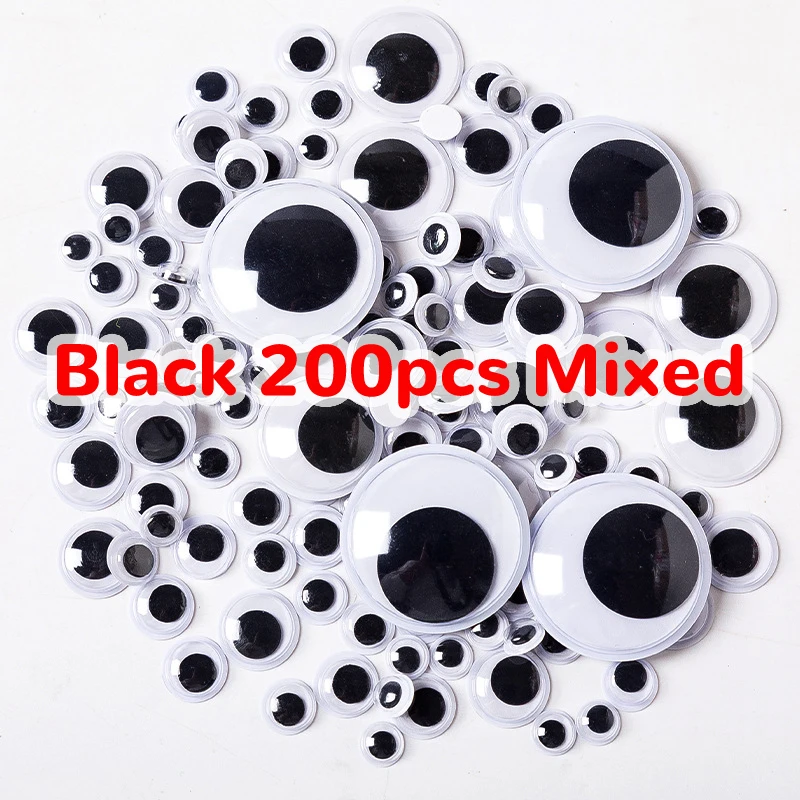 

100pcs/200pcs Self-adhesive Googly Wiggle Eyes for DIY Scrapbooking Crafts Projects DIY Dolls Accessories Eyes Handmade Toys GYH