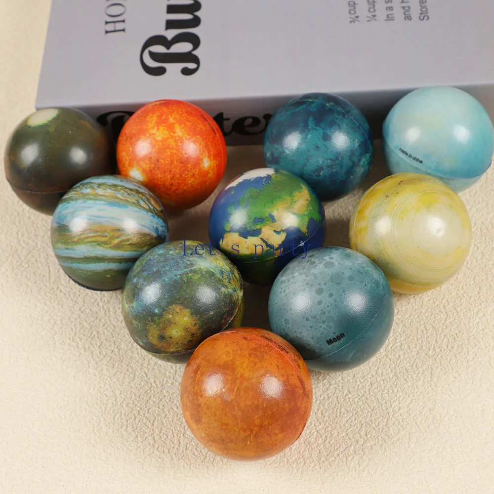 10Pcs Starry Sky Planet Stress Balls Foam Stress Relief Ball Toys for Kids Outer Space Theme Birthday Party Favors Pinata Filler