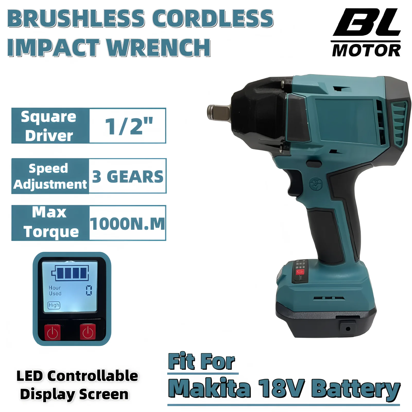 llave-de-impacto-electrica-sin-escobillas-1000nm-llave-dinamometrica-electrica-inalambrica-destornillador-de-1-2-pulgadas-herramienta-electrica-para-bateria-makita-de-18v