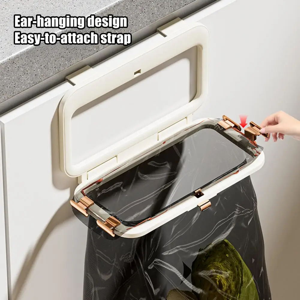 

Foldable Trash Bag Holder No-Drill Adhesive Mount Cabinet Under Sink Wall Mount Garbage Bag Rack Bathroom Garbage Bag Dispenser