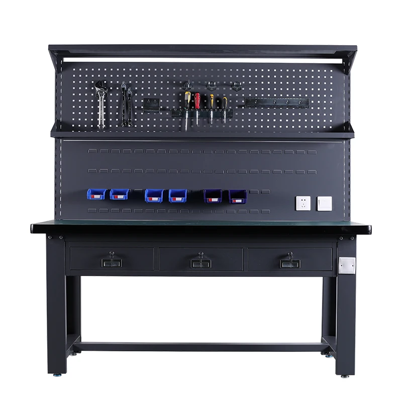 Factory Directly Sale Steel Garage Industrial Heavy Duty Woodworking Workbench Tool Cabinet Table