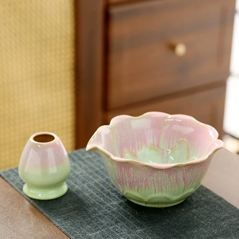 

2pcs Japanese Ceramic Matcha Bowl Green Tea Chasen Holder Reusable Tea-Making Tools Teaware Sets Matcha Ceremony Accessories