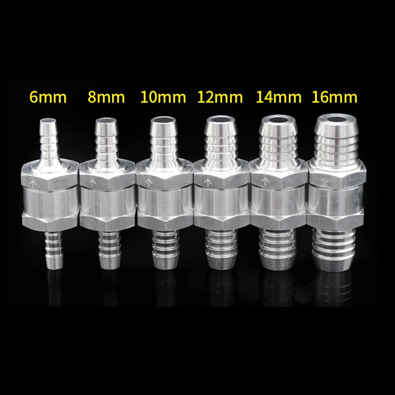 1/5Pcs Aluminium Alloy One Way Check Valves 6mm 8mm 10mm 12mm 14mm 16mm Fuel Non Return Check Valve One Way Fit Carburettor