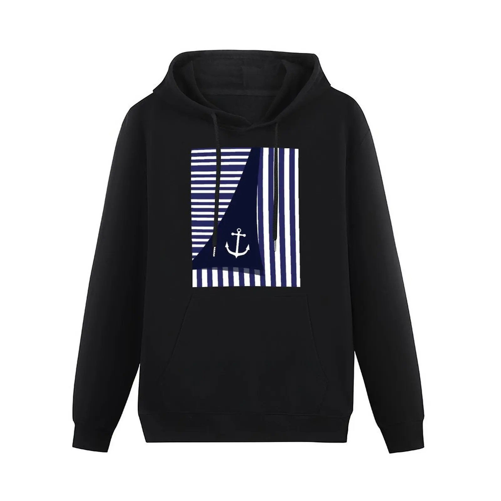 Sailor Stripes With Anchor Pullover Hoodie mens clothes autumn hoodie