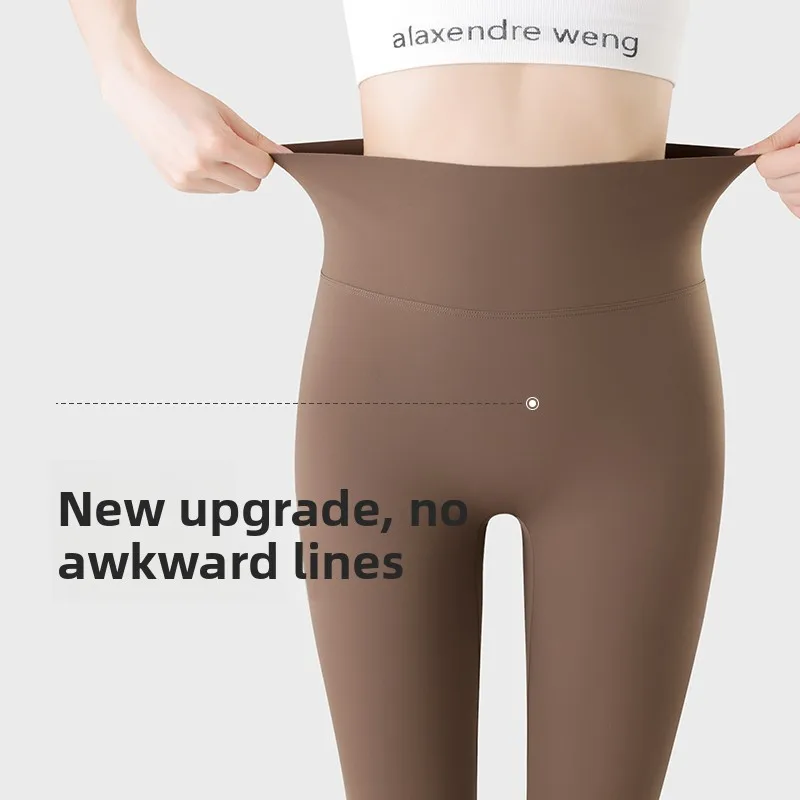 Calças de Yoga de Cintura Alta Alongadas para Mulheres, Calças Finas de Primavera e Outono, Slimming, Anti-Enrolamento, Roupas de Exercício