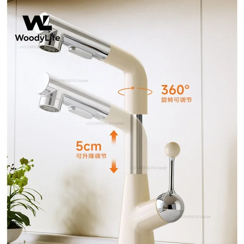 Household Pull-out Bathroom Cabinet Washbasin Faucet Retractable Washbasin Special