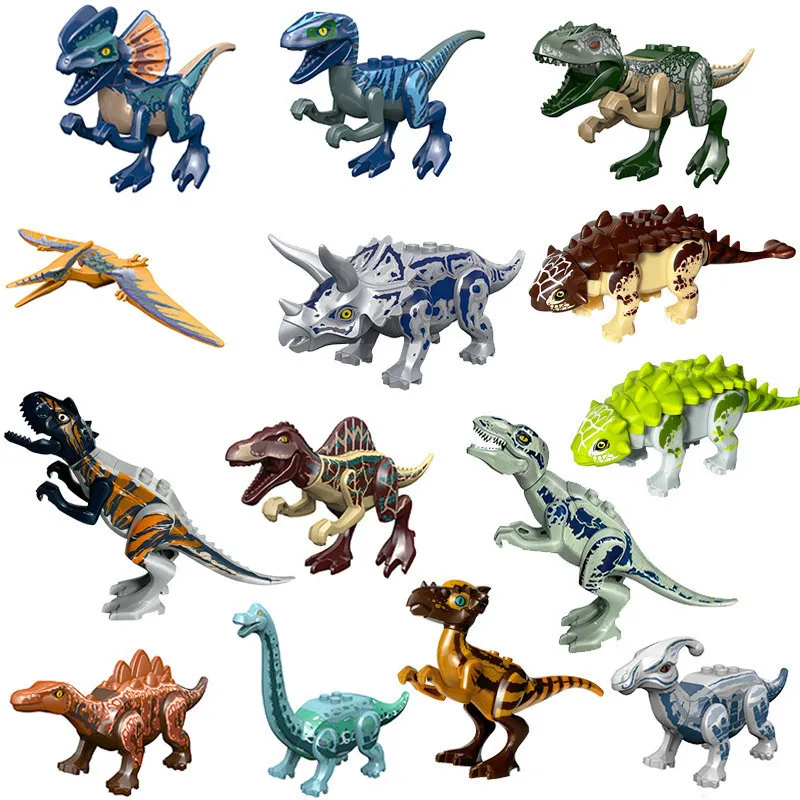 Jurassic Dinosaurs Building Blocks Indominus Rex DIY Small Size Tyrannosaurus Action Figure Models Children Toys Animals Gifts 