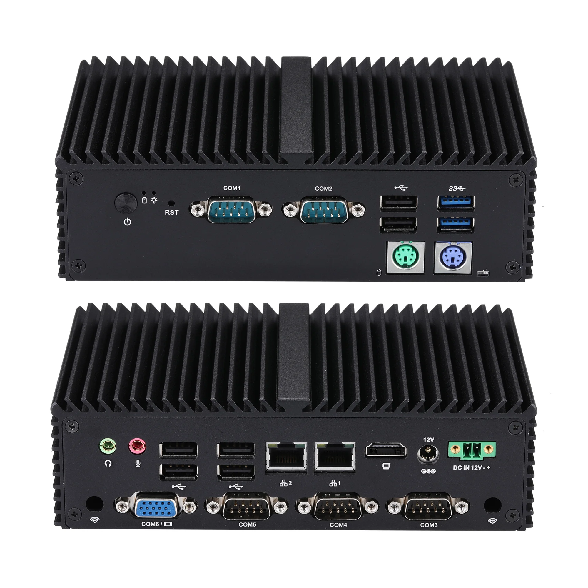 Qotom Q790X Fanless Mini PC Celeron J6412 5RS232 VGA PS2 AES-NI Debian Cent OS Pfsense Linux Ubuntu Mini Computer