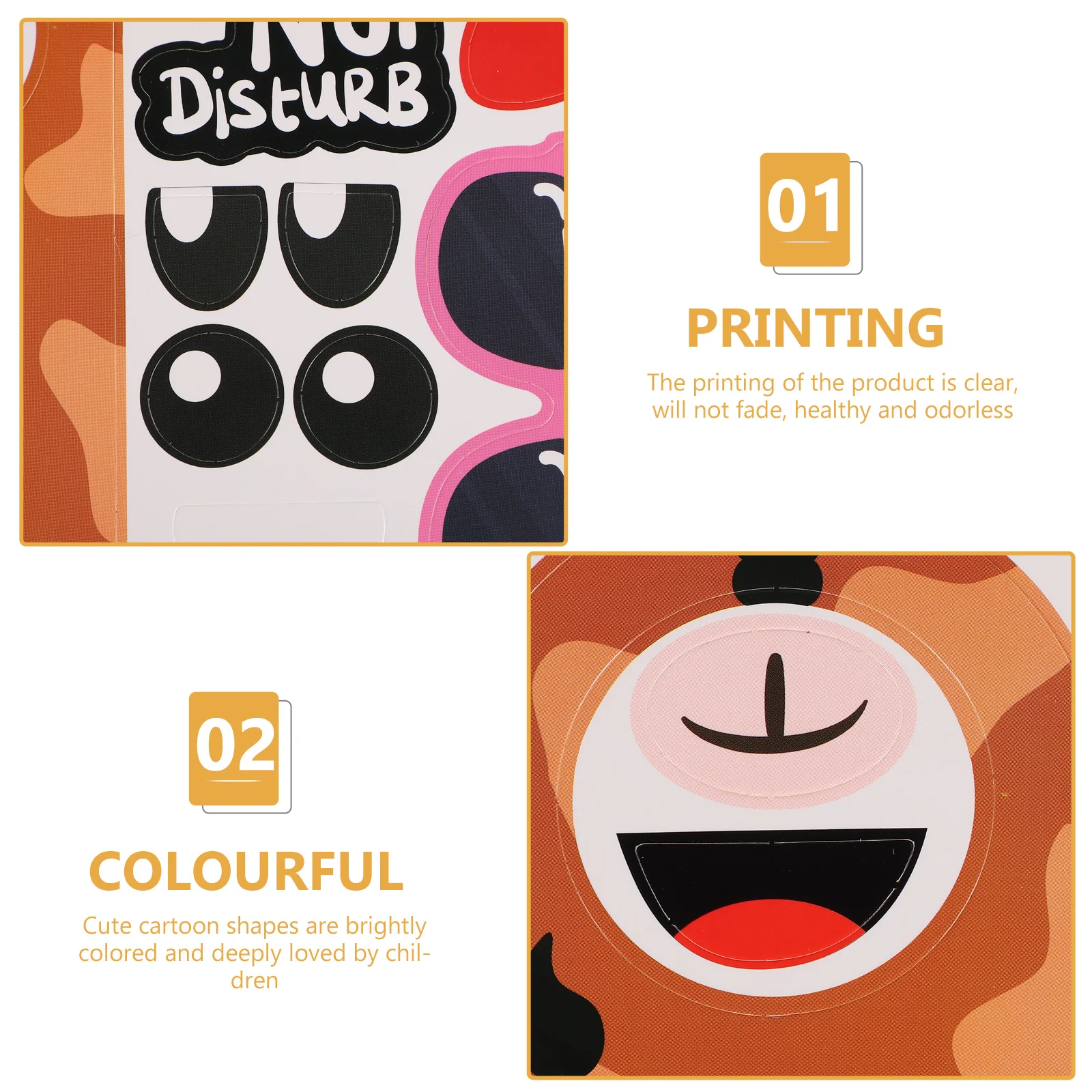 2Pcs Deer Animal-Shaped Door Knob Signs Cartoon Style DIY Kids Door Hanging Signs for Imagination Coordination and Home