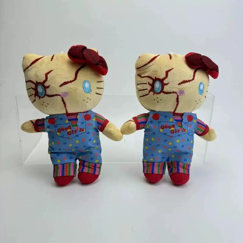 Muñeco fantasma payaso de Hello Kitty de 24CM, juguete de peluche de Halloween, colección Kawaii de Anime para bebé, juguete para regalo de Festival