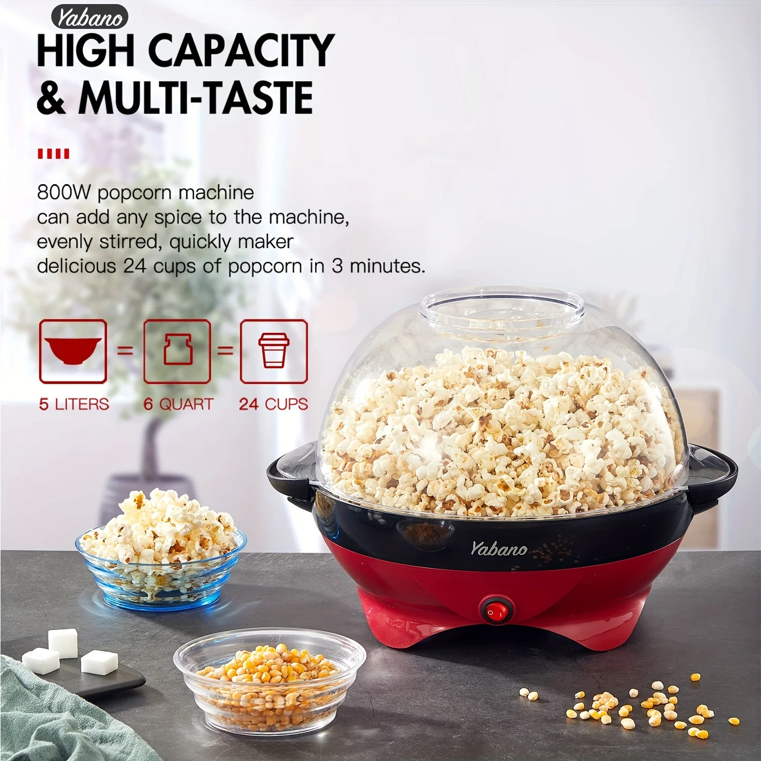 electric stirring plate Popcorn Maker Machine Nonstick Quick Heat Technology cool touch plate stirring handlesכלי להכנת פופקור