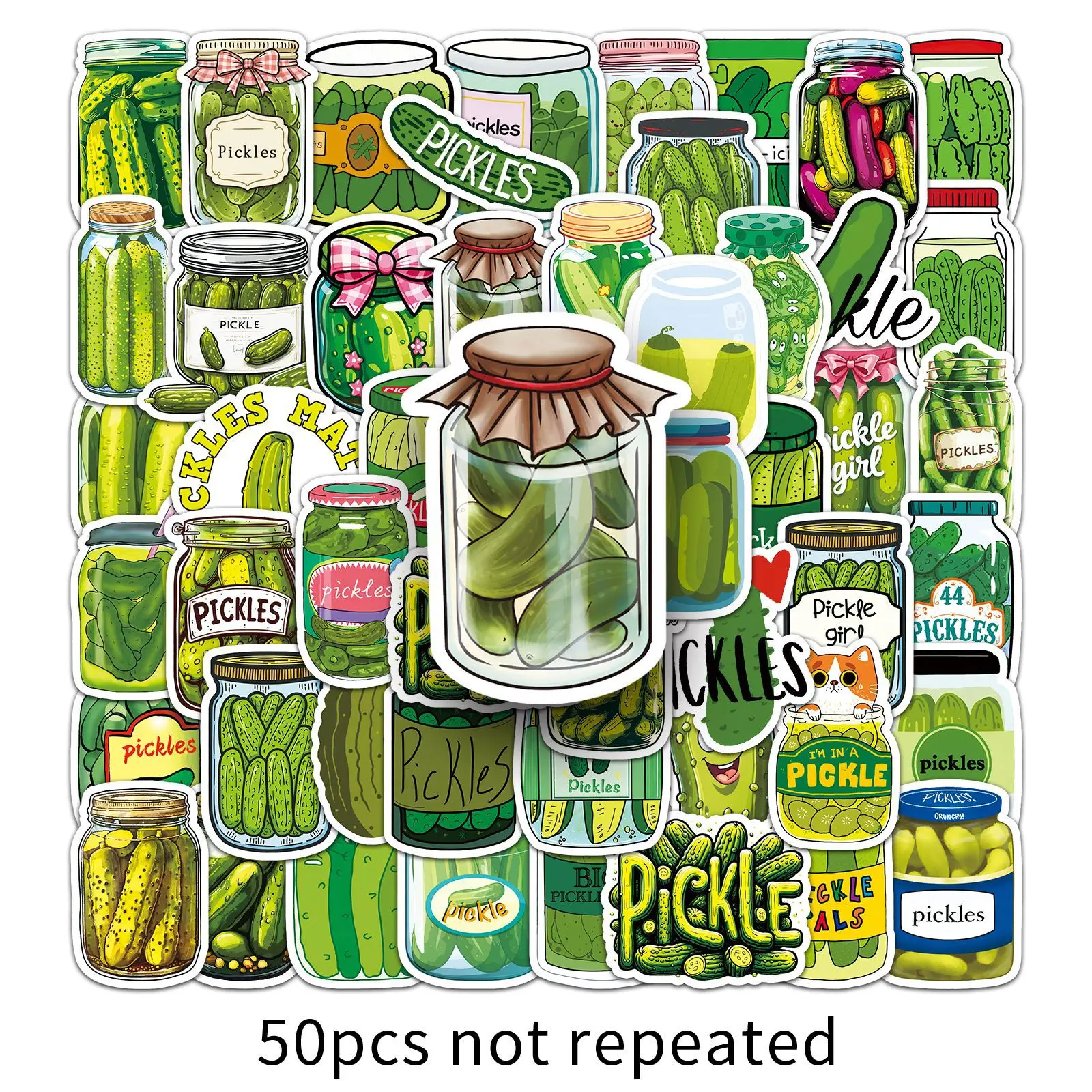 

10/50PCS Funny Pickled Cucumber Food Individuality Graffiti Stickers Cute Cartoon Cucumbers Decal for Scooter Desk Laptop