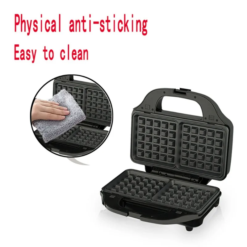 110V Large 3-in-1 Detachable Sandwich Maker Steak Grill Waffle Machine Toast Panini Breakfast Machine