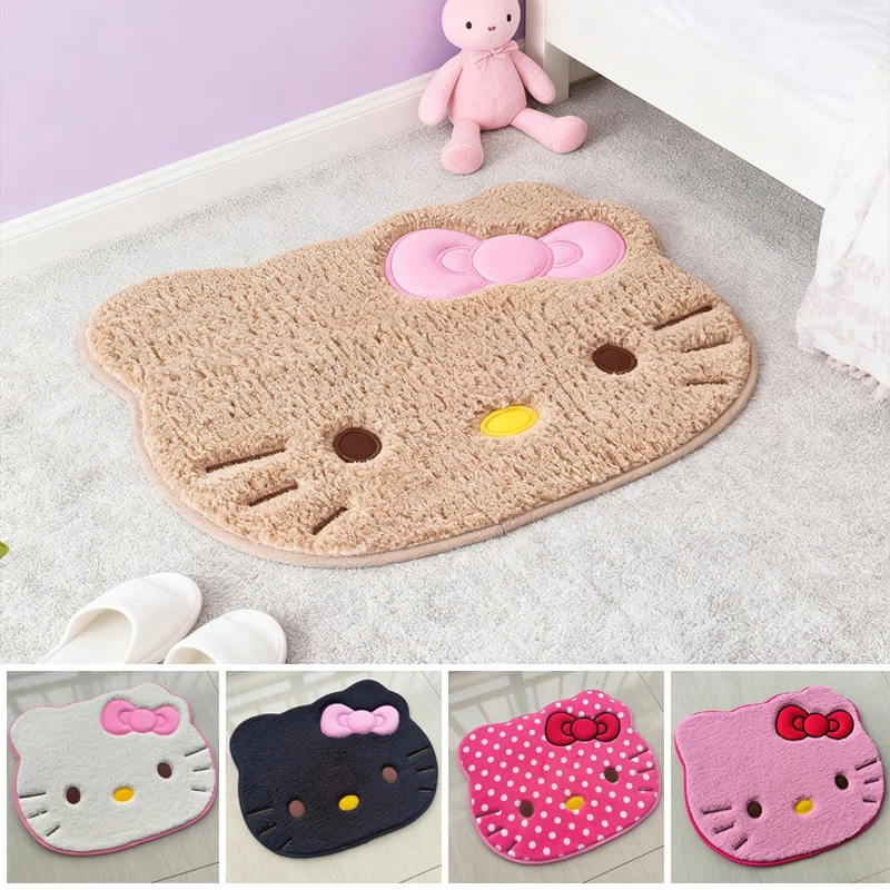 Bonita alfombra de baño de Hello Kitty, estera absorbente de agua, felpudo antideslizante de diseño, alfombra para el suelo, felpudo para decoración del hogar