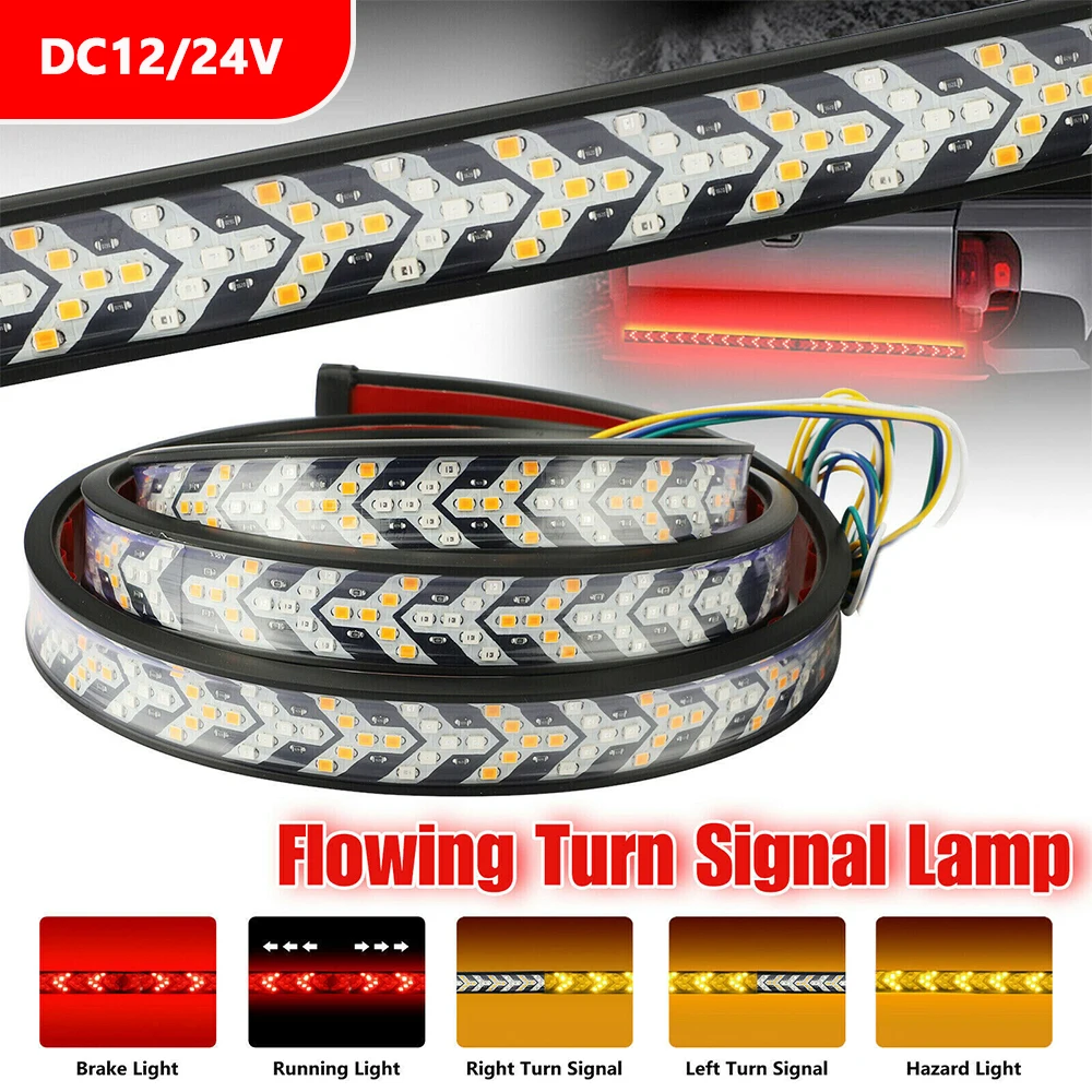 Truck LED Tailgate Light Strip Reverse Backup Brake Light Strip For Truck Jeep 12V 24V Pickup Turn Signal Waterproof Tail Light