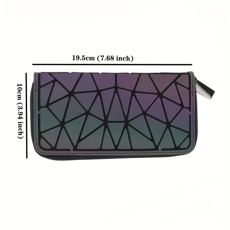 جديد السيدات مضيئة المحفظة اثنين أضعاف سستة المحفظة المحافظ النساء محافظ هندسية بطاقة الائتمان حقيبة الأزياء محفظة نسائية للعملات المعدنية